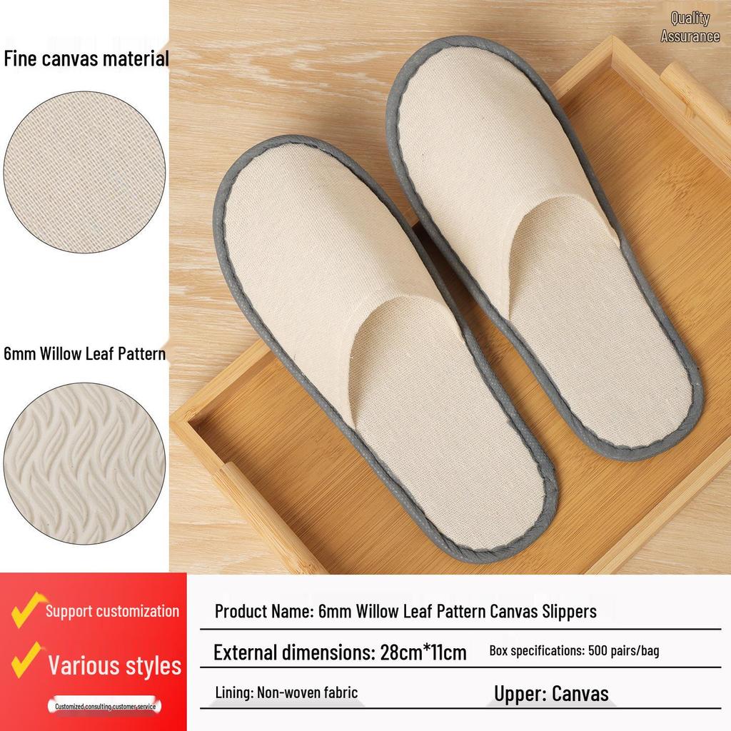 Luxusní pratelné protiskluzové pantofle z perlové bavlny pro hotelové a domácí hosty