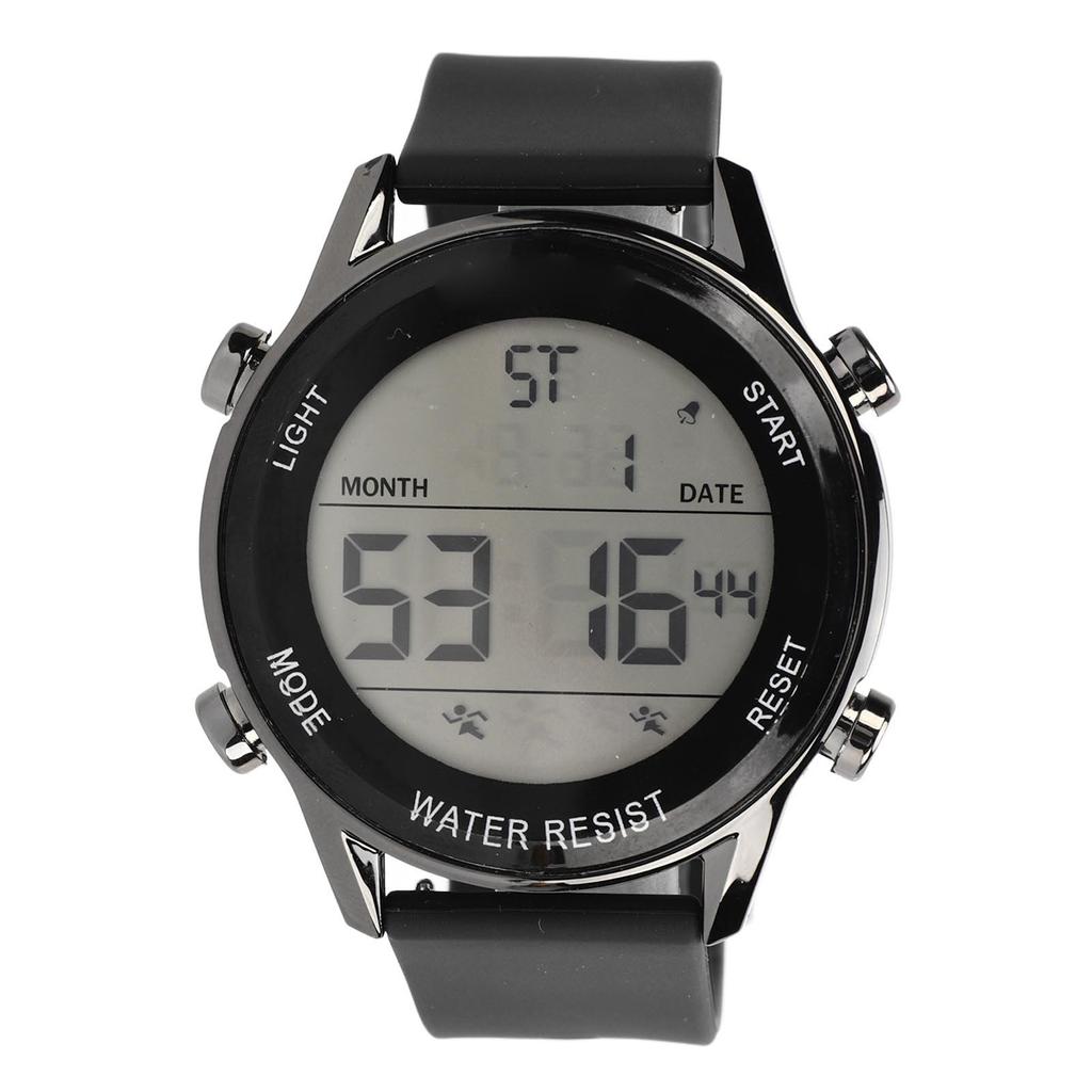Digital Chronograph Watch WR50M Waterproof Luminous Large Screen Outdoor Sports Watch for Men Black