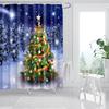 Merry Christmas Shower Curtains New Year Santa Bathroom Decor Bath Curtain Cartoon Snowman Elk Bath Bathroom Curtains