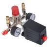90-120PSI AC Air Compressor Pressure Switch Valve Control Kit Vertical Switch Manifold Regulator Gauges Safety Valve