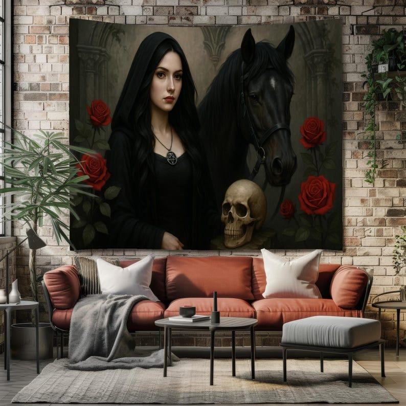 Gothic Woman tapestry 75x100 чёрный