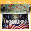 Letter Pattern Fireworks Flag Banner Fade Resistant Outdoor Decoration Gift
