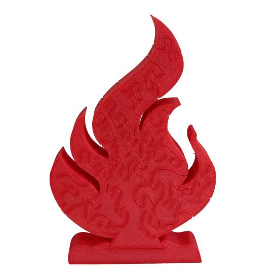 1 Set Flame Puzzle Red Flame Jigsaw Puzzle Educational Toy Desktop Decoration Ornament Puzzle Enthusiasts Gift
