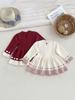 Girls' 100% Cotton Heart Jacquard Long Sleeve Princess Dress for Spring & Autumn