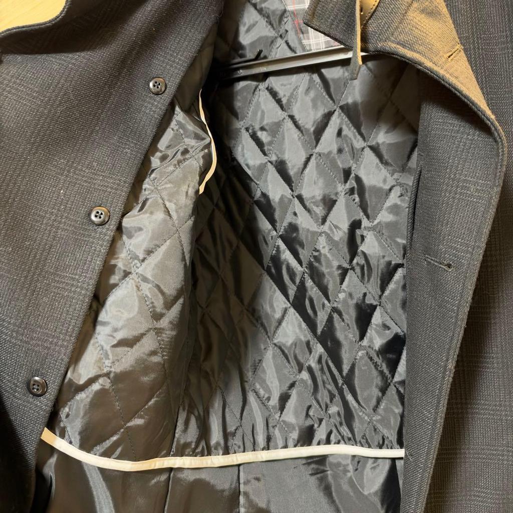 Used Good Condition P.S.FA Perfect Suit Stainless Steel Collar Coat Plaid Pattern