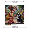 New Arrival 5D DIY Full Circle Diamond Painting "Girl and Dog" Embroidery Cross Stitch Home Decor Gift