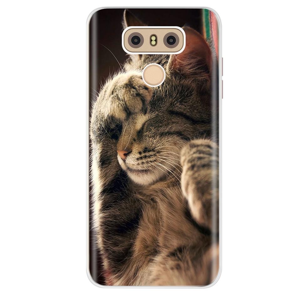 For LG G6 Case Cute Cat Cartoon Cover Soft Silicone Phone Case For LG G6 Plus G 6 LGG6 H870 H871 H872 H873 Back Cover 6.7'' Capa