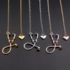 Rose  Medical Stethoscope Heart Pendant Necklace Medical Necklace Medical Student Doctors Nurse Gi
