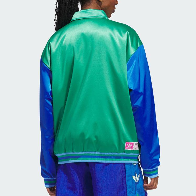 Adidas Originals Hyc Bomber Jacket Logo Print Color Block Pilot Sports Jacket Unisex Jacket Light-Grass-Green IT9953