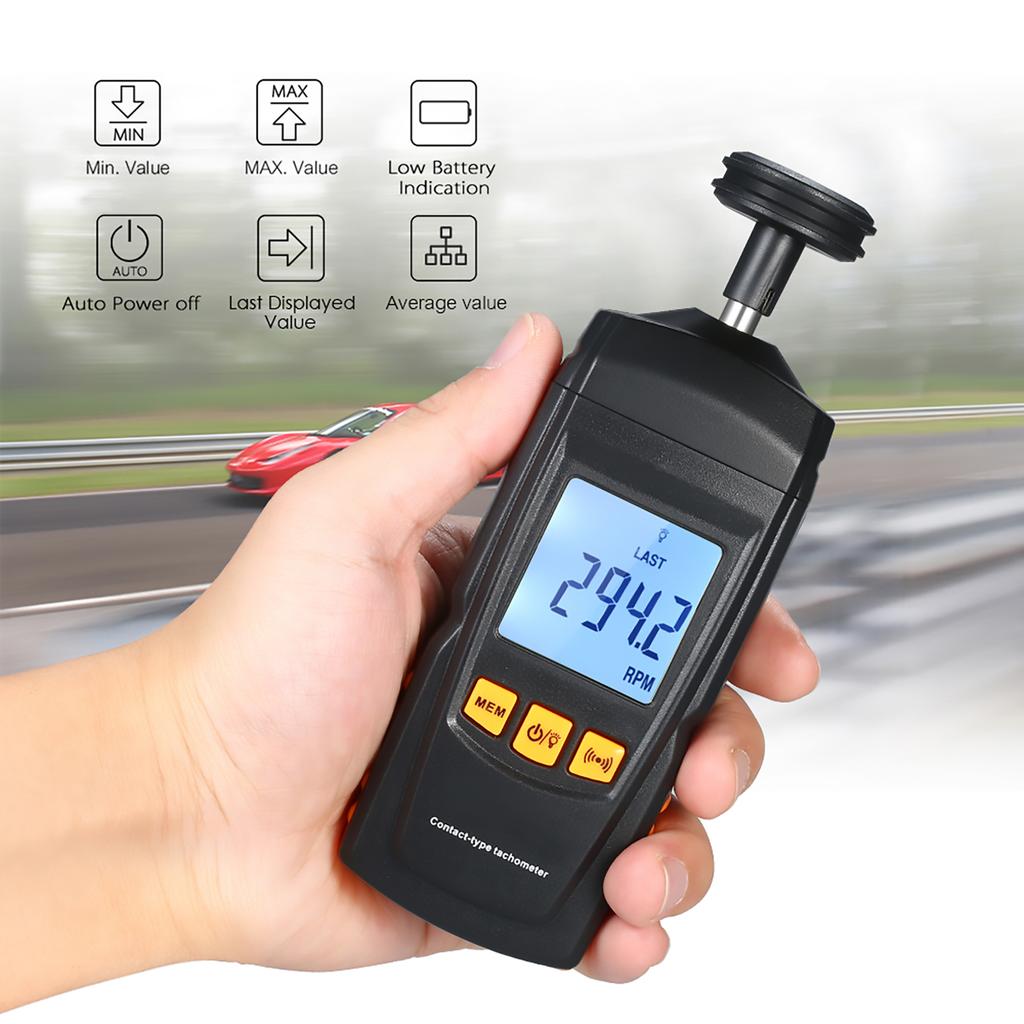 Digital Tachometer Handheld Contact Motor Tachometer LCD Speedometer Tach RPM  Teste Electrical Machine Rotate Speed