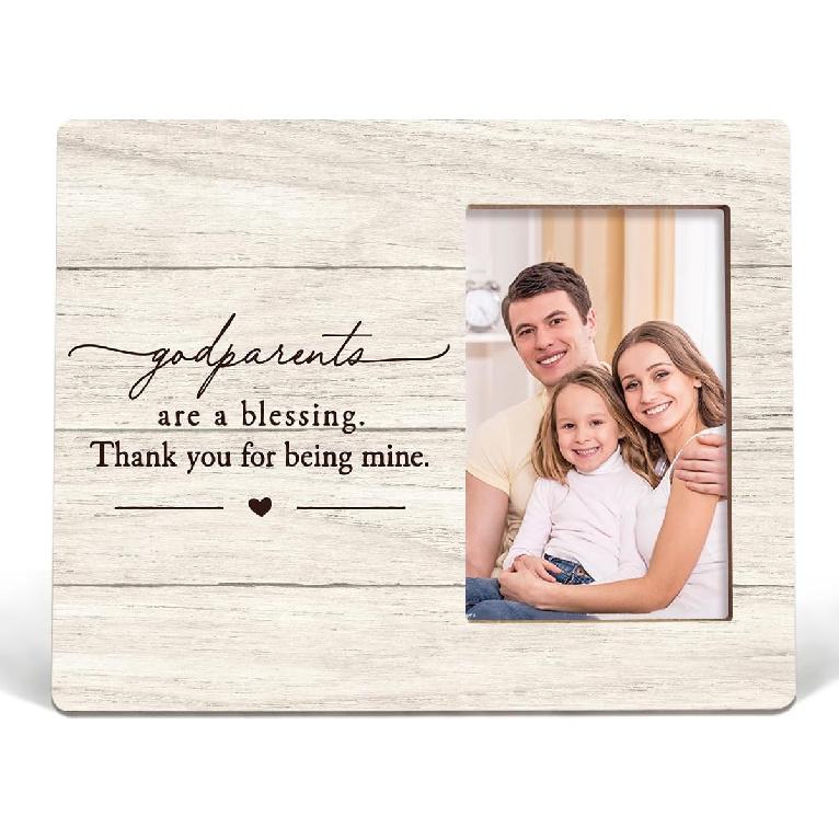 Godparents Gifts Picture Frame, Thank You Gifts for Godparents, Baptism Christening Gift for Godfather Godmother, Thank You for Being Mine 4x6 Photo