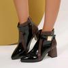 Women Ankle Boots Fashion Autumn New Female Shoes Thick Heels Platform Short Boots Retro Belt Buckle Work Shoes Botas De Mujer