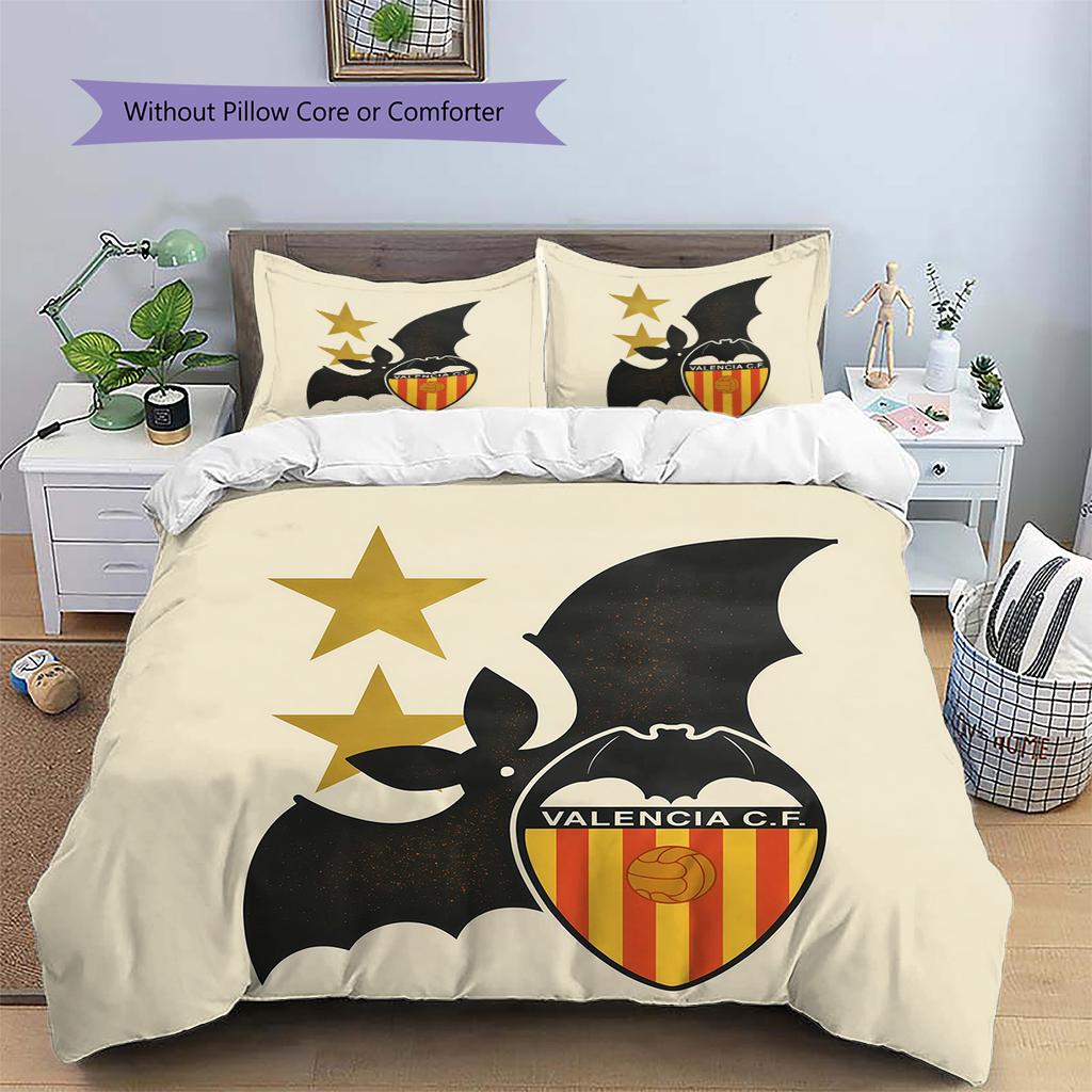 Valencia CF Pattern Bedding Quilt Set Home Decoration Gift (1 * Duvet Cover + 2 * Pillowcase Without Core)
