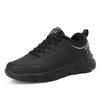 Women Running Shoes PU Leather Lace-up Men Warm Light Walking Sneaker Fitness Sport Flats Comfortable Black Size 35-45 Loafers
