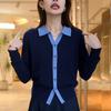 Polo Neck Knitted Cardigan for Women New Style In Autumn Unique and Super Beautiful Design Top