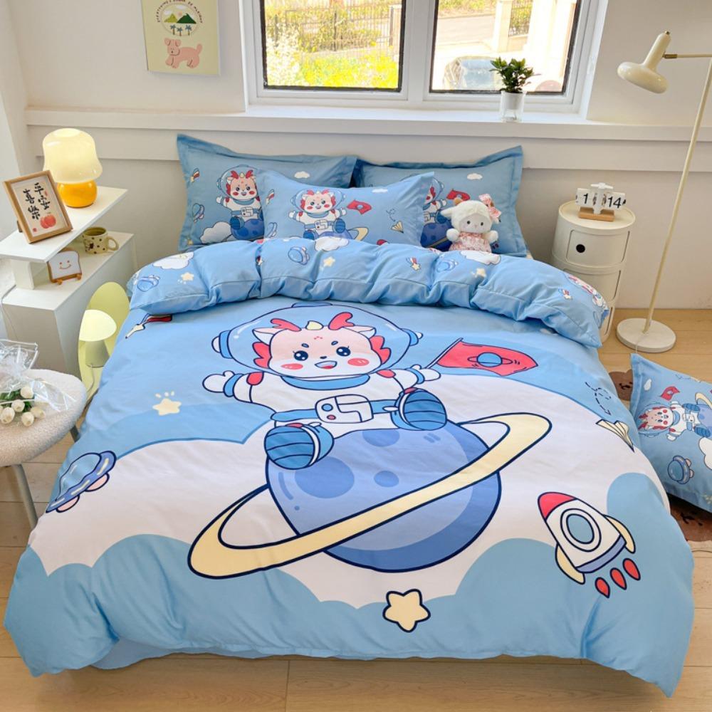 The Beautiful Girl Motif ,Microfibre Bedding Sets, Children's Bed Decor Duvet Cover for Teenagers Adult 3-Piece  Puppy Bed Linen