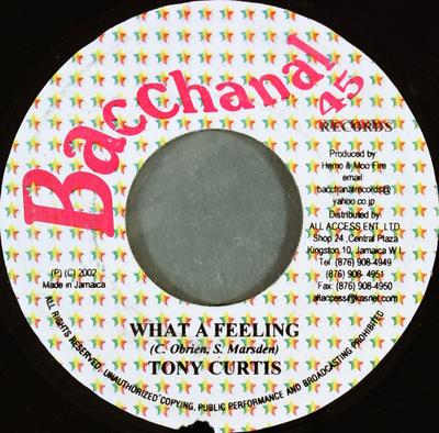 7inch Record TONY CURTIS - What A Feeling NONE Bacchanal 45 Re 2002 Jamaica Reggae, Ska & Dub Used
