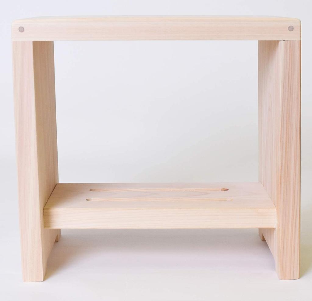 Kiso Kogei Japanese Hinoki Bath Stool (Large), 32cm Wide X 18cm Deep X 30cm High, Beige