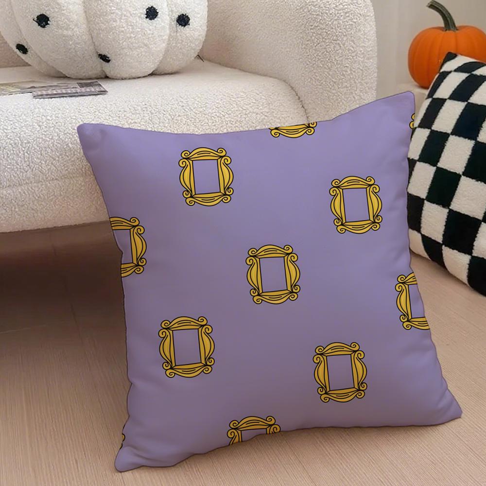 Nostalgic pop fashion FFriends TV Cushion Cover Throw Pillow Cover Hidden Button Durable Polyester Chair Cushion