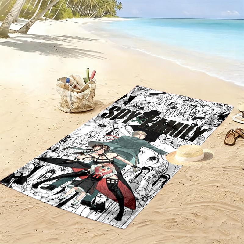 Spy x Family Print Beach Towel, Large Soft Quick Dry Towel for Beach Camping Swimming
