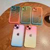 Gradient Color Phone Cases For IPhone 16 15 14 Pro Max 13 12 11 Xs Xr 7 8 Plus Comes with Lens Film Back Covers