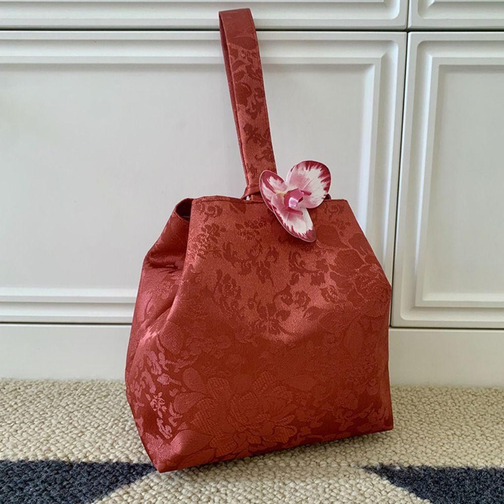 Cloth Hanfu Flower Knot Wrist Bag Orchid Flower Pendant Small Purse Bag  Shopping