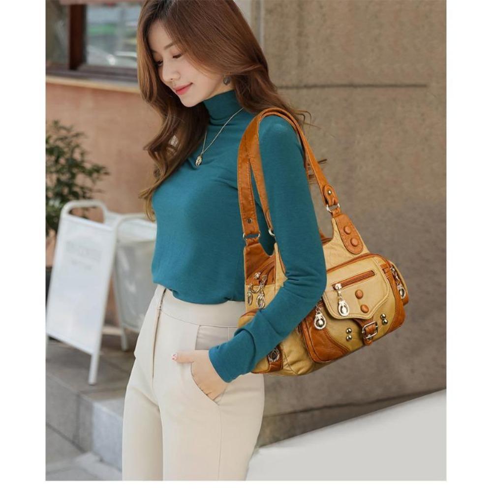 Grand sac à main polyvalent Vintage, mode, sac à main à simple épaule Oblique, sac pour femmes, sac lavable pour maman