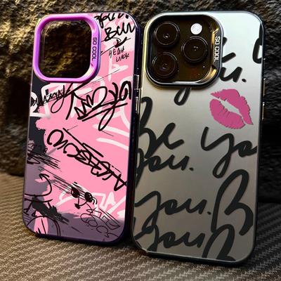 16 Hüllen Personalisierte Englische Schrift Lippen Handyhülle Für iPhone 16E 15 14 13 12 11 Pro Max XS XR X 7 8Plus SE Hülle