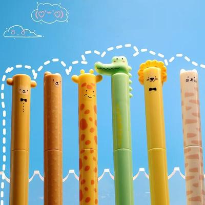 8pcs Zoo Themed Erasable Gel Pens Blue Ink with Eraser Rabbit Bear Smooth Comfortable Writing School Office