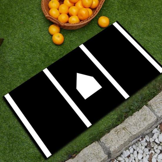 Baseball Batting Mat for Training Shock Absorbing Softball Pitching Mat Batting Practice Mat with Anti-Slip Bottom Footprint Guide for Beginner