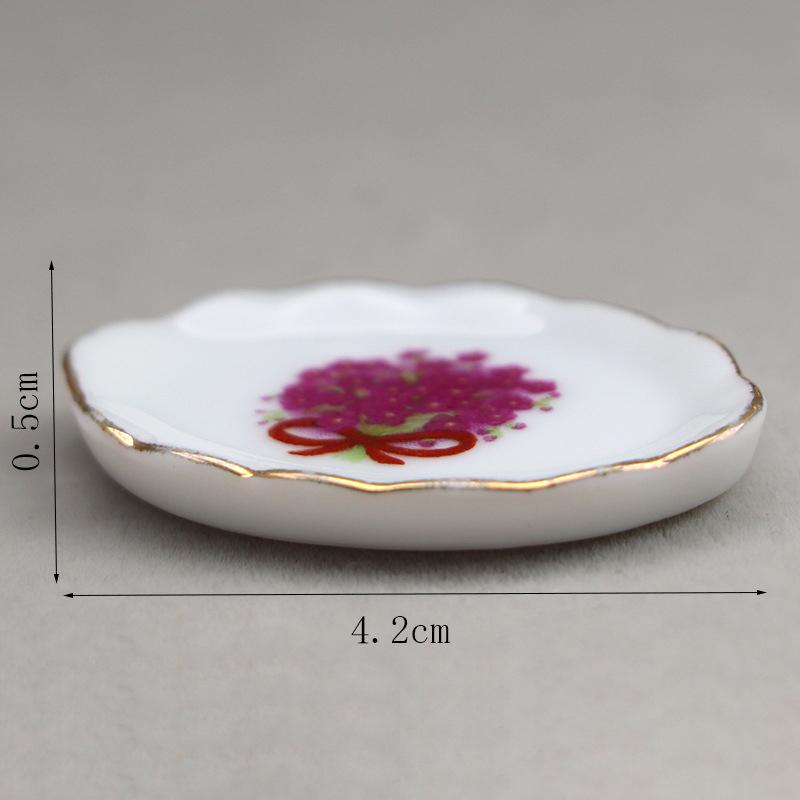 1 Set Doll House Decoration Mini Ceramic Tea Kit Simulation Kettle Plate Model Toy 1/12 Dollhouse Miniature Accessories