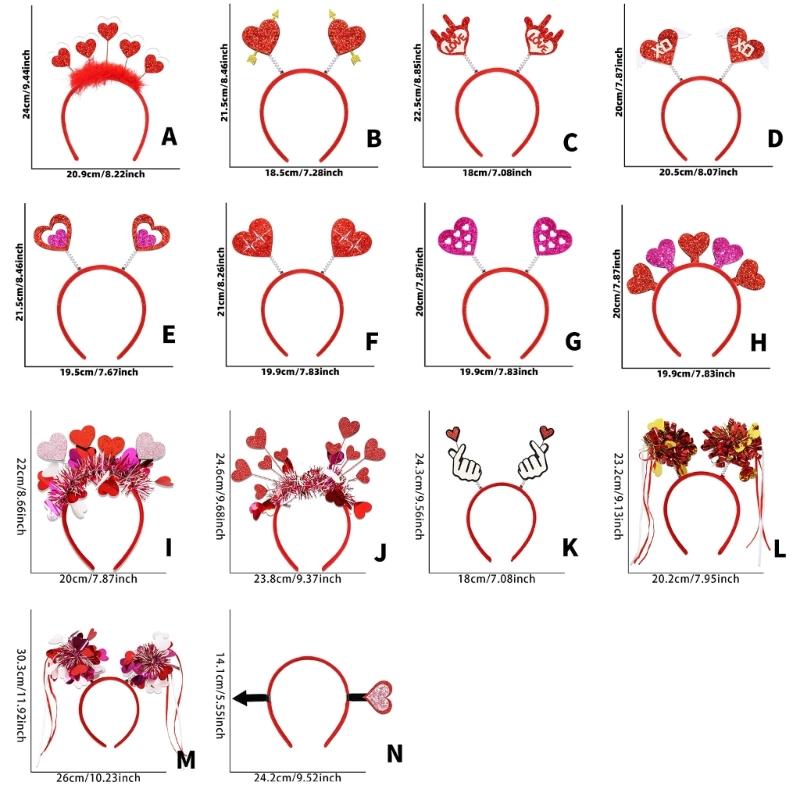 Shimmering Love Heart Hairhoop Glitters Hairband for Adult Teens Party Gathering Headwear Valentines Festival Accessory