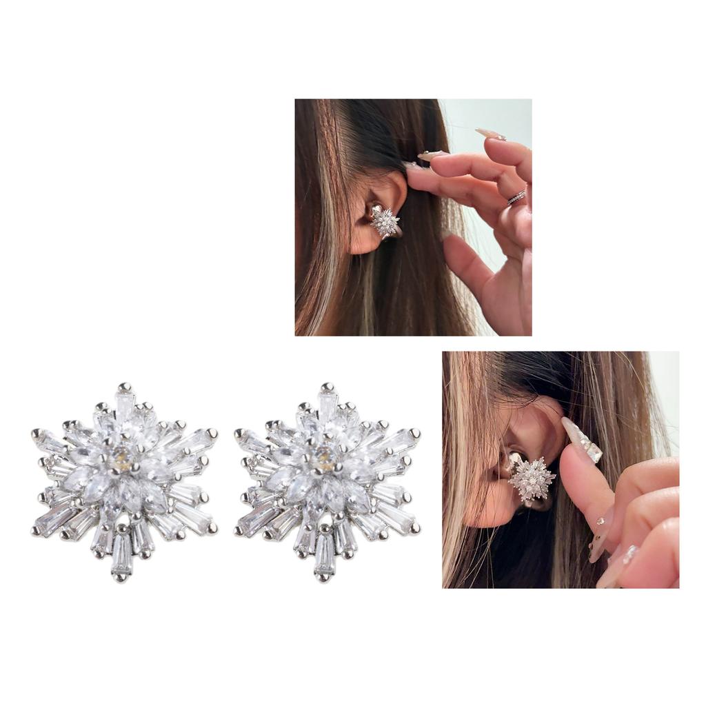 Shimmering Rhinestones Snowflake Earphone Charm Durability Alloy Construction Ear Clip Ideal For Personalizing Headphone