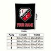Custom Name Fc Utrecht Pattern Wall Tapestry Aesthetic Wall Hanging Printed Fabric Blanket Decorative Tapestries for Bedroom Living Room Home Decor