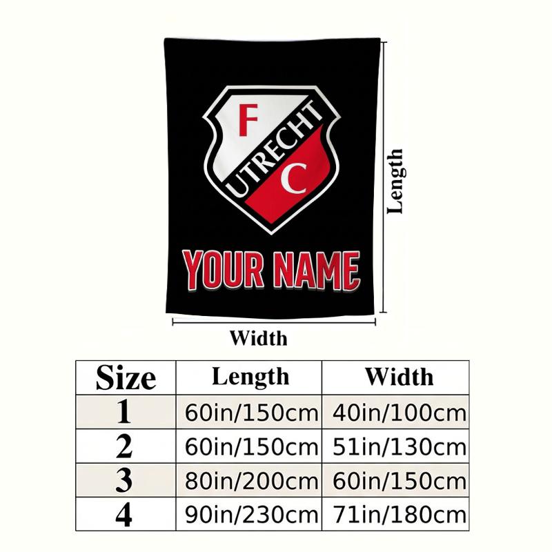Custom Name Fc Utrecht Pattern Wall Tapestry Aesthetic Wall Hanging Printed Fabric Blanket Decorative Tapestries for Bedroom Living Room Home Decor