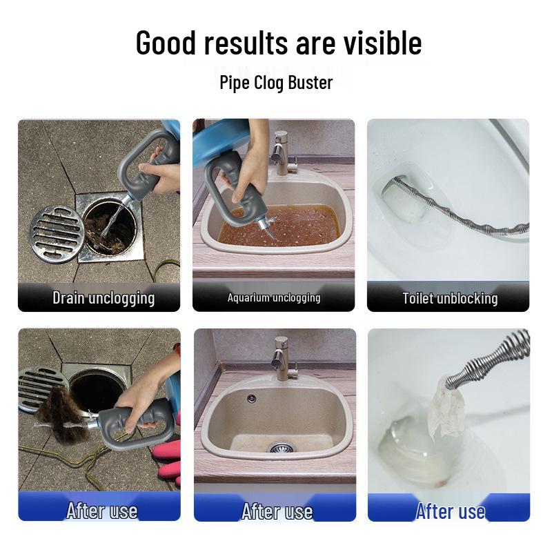 Hand-Crank Toilet and Drain Unclogger Tool