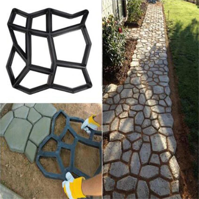 Garden Path Maker Mold DIY Manually Paving Cement Brick Stone Road Concrete Mould Garden Path Paving Paver Reusable Patio Molds