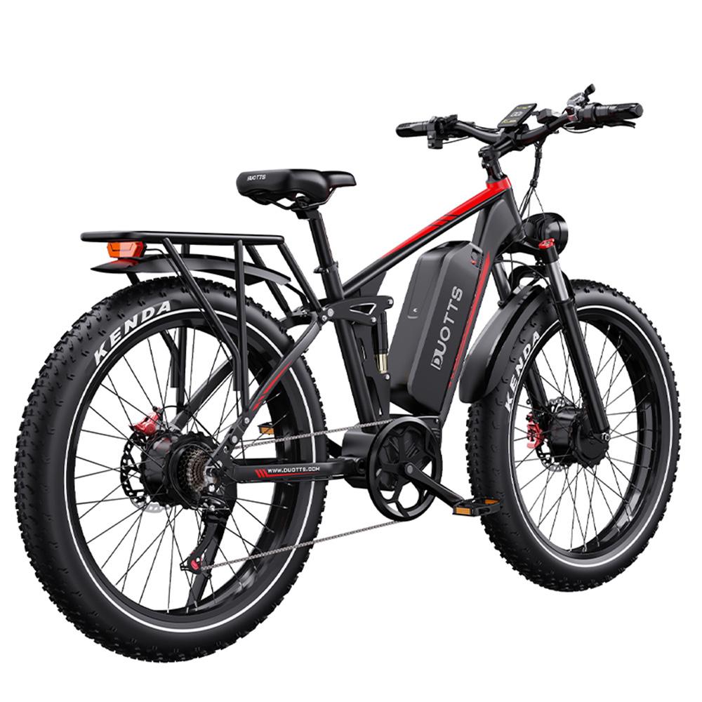 Electric Bicycle All Terrain Duotts 26" 750Wx2 Motor Fully Suspended Adult Electric Bicycle Max Load 150Kg Shimano 7 Speed Black S26