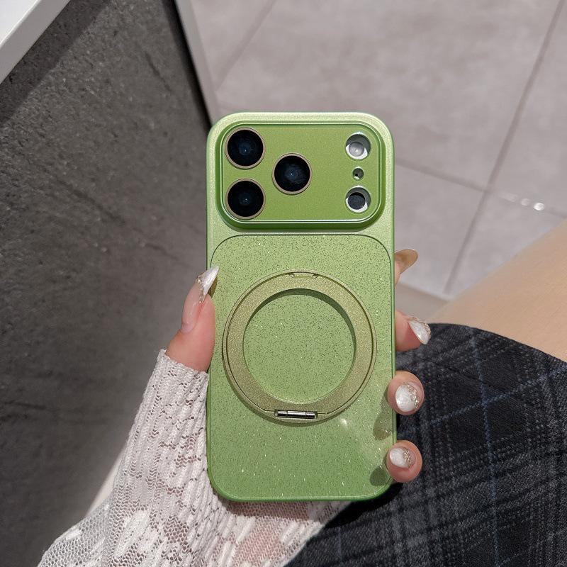 

Glitter Rotating Stand for iPhone 17 Pro/16 Pro Max/15/14/13 Cases 14 Pro трава зеленый