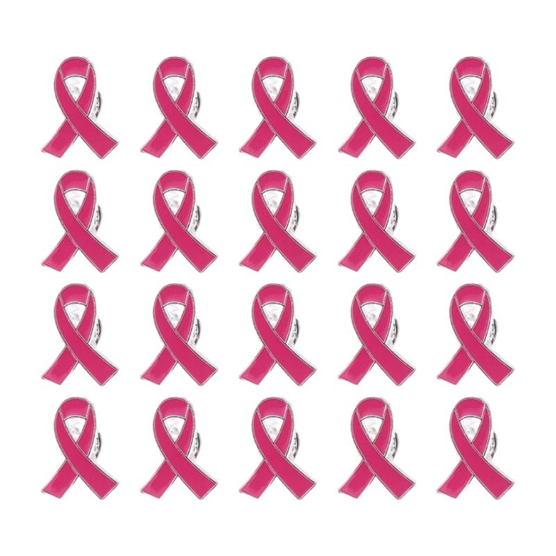 Brože s mašlí ze slitiny pro dobrovolníky Balení 20 ks Brož pro povědomí o rakovině Charitativní šperky Dárky