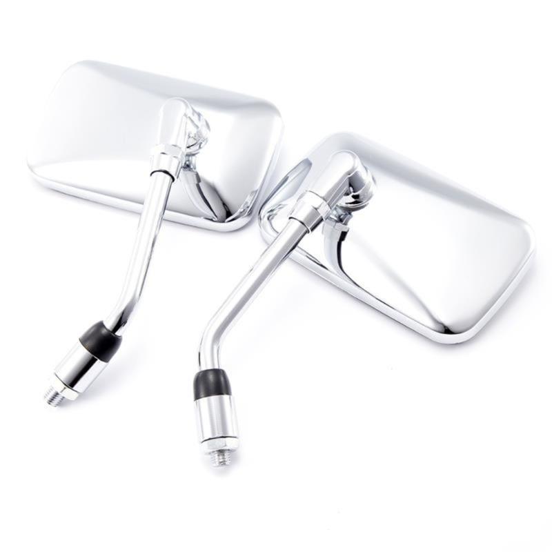 Motorcycle Rearview Mirror 10mm with 360 Rotation Aluminum Frame Antislip Surfaces for Street Bikes