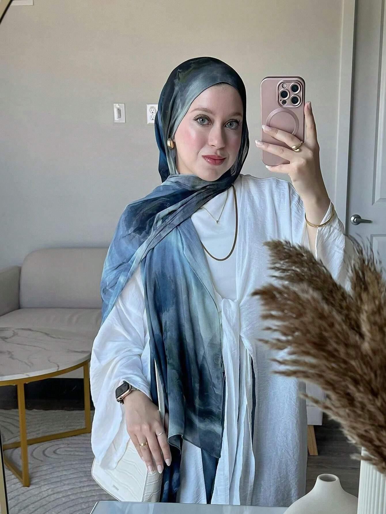 

Women S Watercolor Hijab Scarf Bandana Headband Vintage Luxury Beach 180Cm Long Handkerchief Bohemia Muslim Accessories