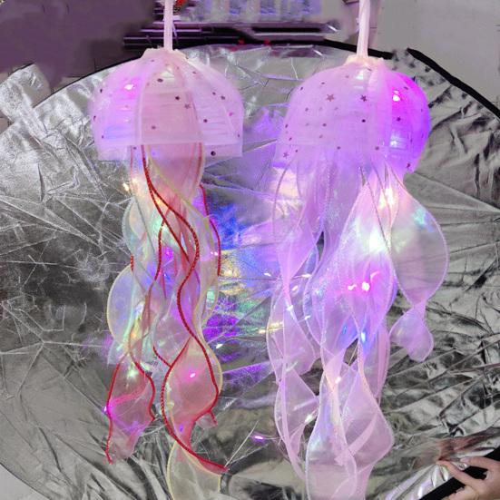 Yard Lantern Interesting Elegant Gauze Colorful Lights High Brightness Multifunction Decorate Lightweight Jellyfish Pendant Light Outdoor Supplies
