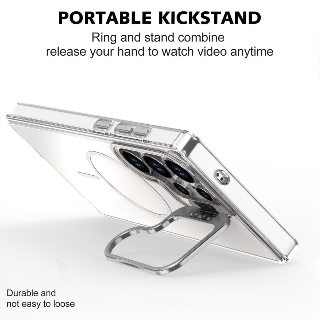 For Samsung Galaxy S24 Ultra Case Compatible with MagSafe TPU+Acrylic Gradient Phone Cover with Kickstand