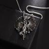 Collier Ange Maléfique de Papa Aile d'Ange Argentées Rétro Pendentif Couple Hommes et Femmes Cadeau de la Saint-Valentin