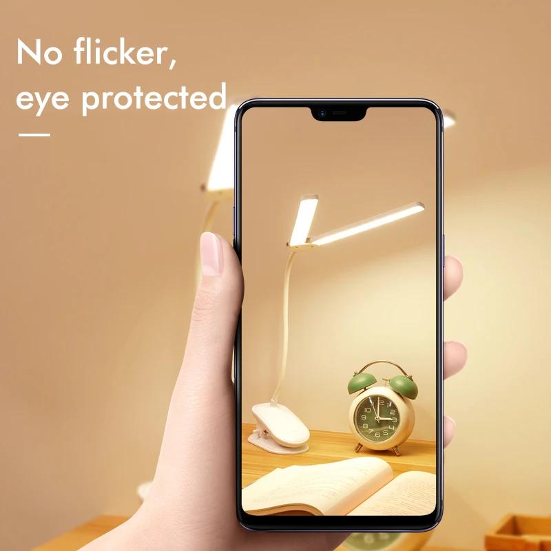 3 Colors LED Eye Protection Book Light Adjustable 2000/4000mAh USB Charge Clip-On Study Desk Night Lamp for Bedroom Reading