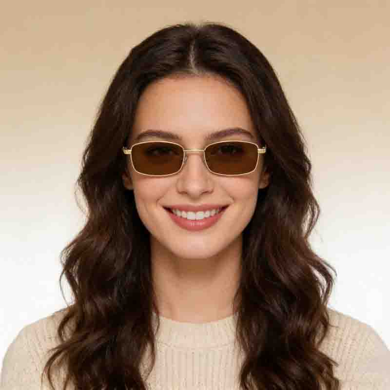Metal Sunglasses Uv400 Retro Sunglasses Small Square Sunglasses Trendy For Shopping Cycling Work