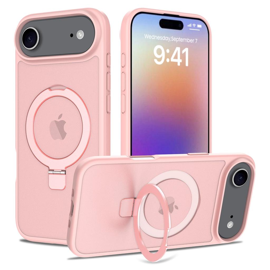 For iPhone 17 Air  Phone Cover Built-in kickStand, Compatible With MagSafe Shockproof Slim Translucent Matte Phone Case