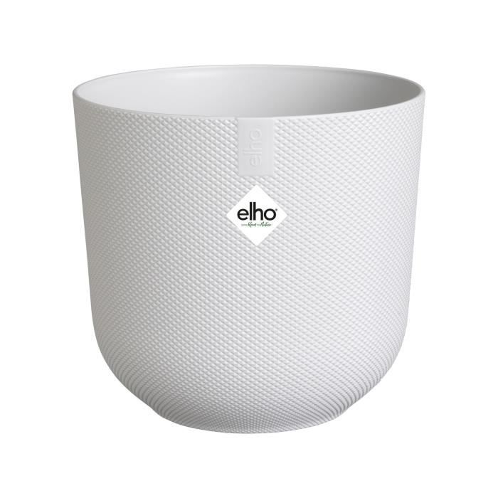 ELHO Pot de fleurs Jazz Rond - Blanc - Ø 26 x H 24 cm - Intérieur - 100% recyclé