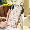 Fashion Design Waterproof Phone Case For OPPO Realme C3/C3i/Narz N10A Kickstand Lanyard Wrist Strap Ring Anti-knock Cute